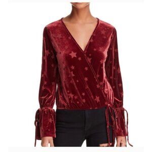 Vintage Havana Velvet Start Burnout Bell Sleeve Size Medium Wrap Top Blouse Top